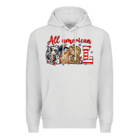 Dove Grey All American girl with cowgirl Premium Hoodie - Neo Western