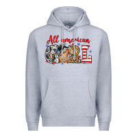 Heather Grey All American girl with cowgirl Premium Hoodie - Neo Western