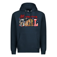 Navy All American girl with cowgirl Premium Hoodie - Neo Western