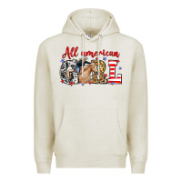 Oatmeal Heather All American girl with cowgirl Premium Hoodie - Neo Western