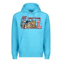 Ocean Blue All American girl with cowgirl Premium Hoodie - Neo Western