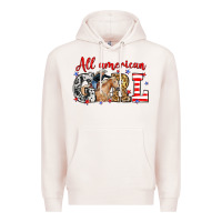 Pale Pink All American girl with cowgirl Premium Hoodie - Neo Western