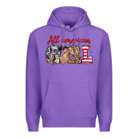 Purple All American girl with cowgirl Premium Hoodie - Neo Western