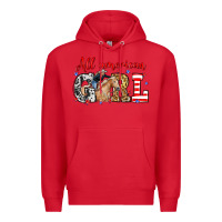 Red All American girl with cowgirl Premium Hoodie - Neo Western