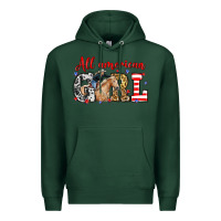Sports Green All American girl with cowgirl Premium Hoodie - Neo Western