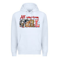 White All American girl with cowgirl Premium Hoodie - Neo Western