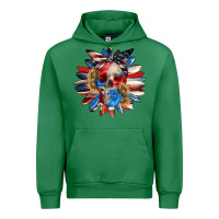 Emerald 4th of July sunflower skull 4th of july Urban Hoodie - CowGirlArtShop