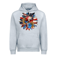 Heather Grey 4th of July sunflower skull 4th of july Urban Hoodie - CowGirlArtShop