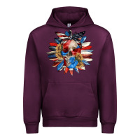 Mauve Wine 4th of July sunflower skull 4th of july Urban Hoodie - CowGirlArtShop