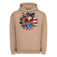 Pigment Burro 4th of July sunflower skull 4th of july Urban Hoodie - CowGirlArtShop