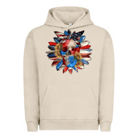 4th Of July Sunflower Skull 4th Of July Urban Hoodie | Teevron