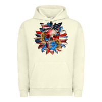 Pigment Pistachio 4th of July sunflower skull 4th of july Urban Hoodie - CowGirlArtShop
