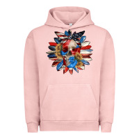Pigment Salmon 4th of July sunflower skull 4th of july Urban Hoodie - CowGirlArtShop