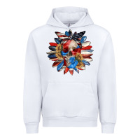White 4th of July sunflower skull 4th of july Urban Hoodie - CowGirlArtShop
