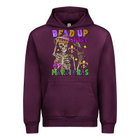 Mauve Wine bead up bitches it's mardi gras skeleton Urban Hoodie - FaDigitalArtStudio