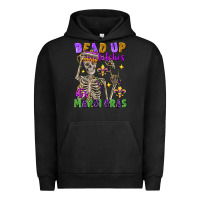 Pigment Black bead up bitches it's mardi gras skeleton Urban Hoodie - FaDigitalArtStudio