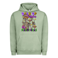 Pigment Oil Green bead up bitches it's mardi gras skeleton Urban Hoodie - FaDigitalArtStudio