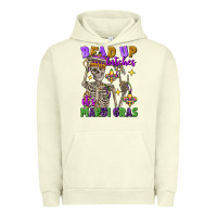 Pigment Pistachio bead up bitches it's mardi gras skeleton Urban Hoodie - FaDigitalArtStudio