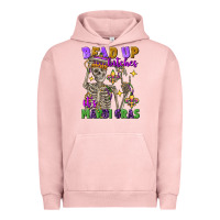 Pigment Salmon bead up bitches it's mardi gras skeleton Urban Hoodie - FaDigitalArtStudio