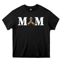 Black LIL Autism Mom Heavy Core Tee - CowhideDigitalArt