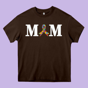 Lil Autism Mom Heavy Core Tee Designed By Cowhidedigitalart