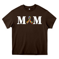 Chocolate Brown LIL Autism Mom Heavy Core Tee - CowhideDigitalArt