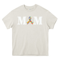 Cream LIL Autism Mom Heavy Core Tee - CowhideDigitalArt