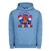 Pigment Pebble Blue 4th of July ice creams tastes like freedom Urban Hoodie - Neo Western