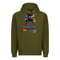 Army Green All American girl 4th of July Premium Hoodie - CowGirlArtShop