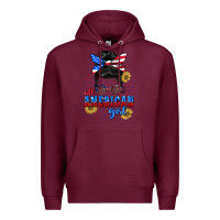 Burgundy All American girl 4th of July Premium Hoodie - CowGirlArtShop