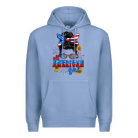 Colony Blue All American girl 4th of July Premium Hoodie - CowGirlArtShop