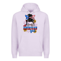 Lilac All American girl 4th of July Premium Hoodie - CowGirlArtShop