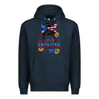 Navy All American girl 4th of July Premium Hoodie - CowGirlArtShop