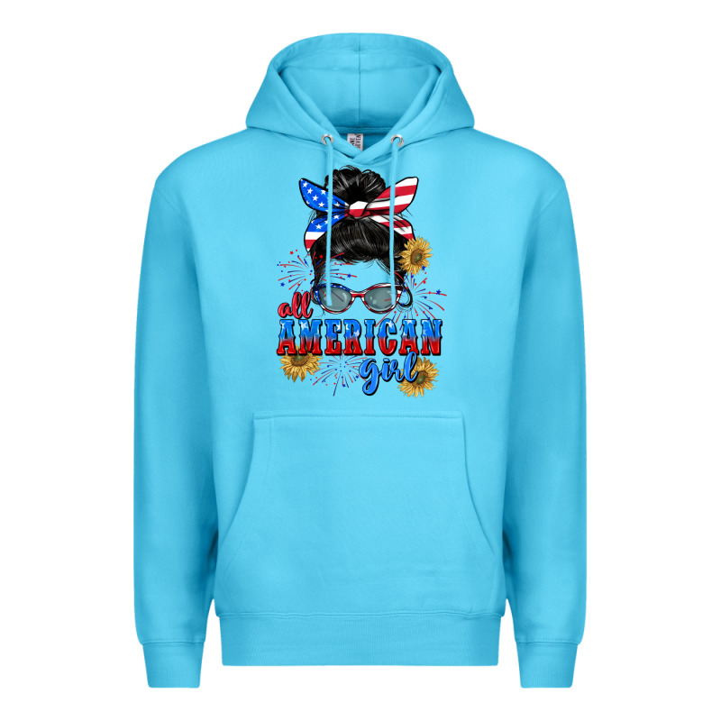 All American Girl 4th Of July Premium Hoodie by CowGirlArtShop | Teevron