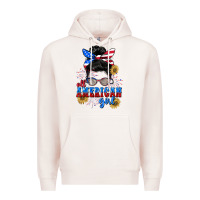 Pale Pink All American girl 4th of July Premium Hoodie - CowGirlArtShop