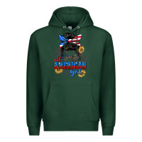 Sports Green All American girl 4th of July Premium Hoodie - CowGirlArtShop