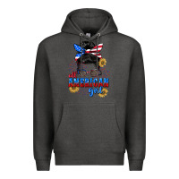Charcoal Heather All American girl 4th of July Premium Hoodie - CowGirlArtShop