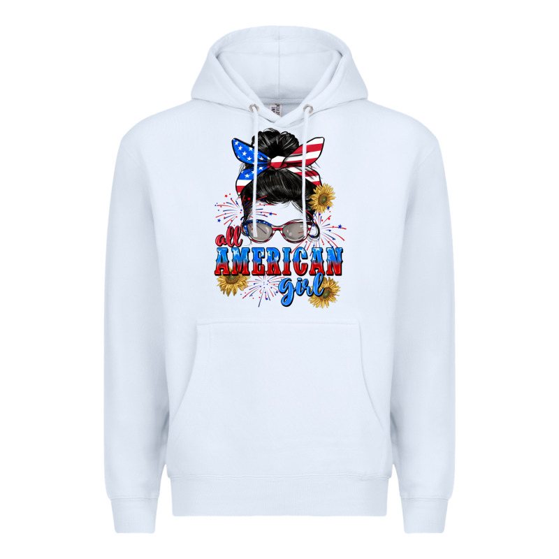 All American Girl 4th Of July Premium Hoodie by CowGirlArtShop | Teevron