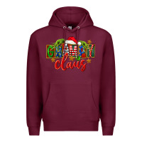 Burgundy Christmas grampy claus Premium Hoodie - FaDigitalArtStudio