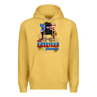 Antique Gold All American Mama 4th of July Premium Hoodie - CowGirlArtShop