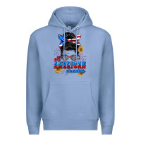 Colony Blue All American Mama 4th of July Premium Hoodie - CowGirlArtShop