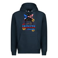 Navy All American Mama 4th of July Premium Hoodie - CowGirlArtShop