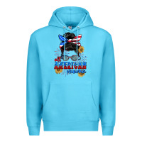Ocean Blue All American Mama 4th of July Premium Hoodie - CowGirlArtShop
