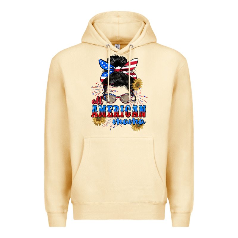 All American Mama 4th Of July Premium Hoodie by CowGirlArtShop | Teevron