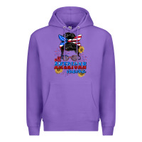 Purple All American Mama 4th of July Premium Hoodie - CowGirlArtShop