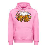 Fuchsia Pink beer with christmas lights Urban Hoodie - FaDigitalArtStudio