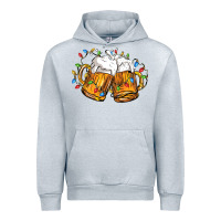 Heather Grey beer with christmas lights Urban Hoodie - FaDigitalArtStudio