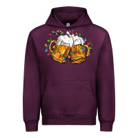 Mauve Wine beer with christmas lights Urban Hoodie - FaDigitalArtStudio