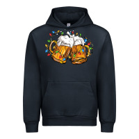 Navy beer with christmas lights Urban Hoodie - FaDigitalArtStudio