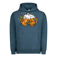 Pigment Midnight Navy beer with christmas lights Urban Hoodie - FaDigitalArtStudio
